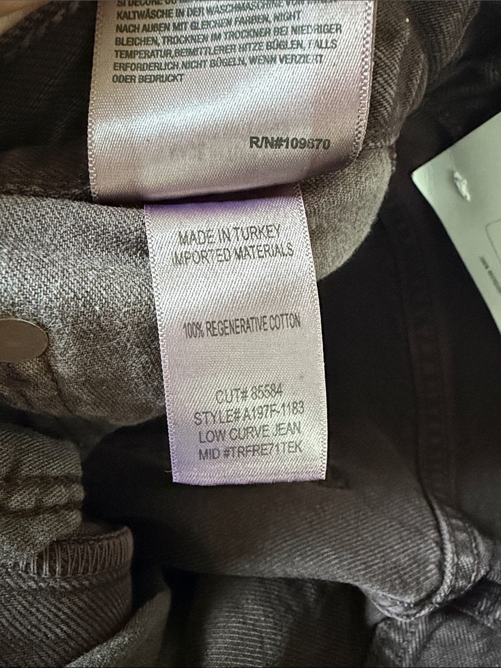 AGOLDE Low Curve mid-rise straight-leg jeans sloe berry brown barrel jeans 24 26 - Picture 13 of 13